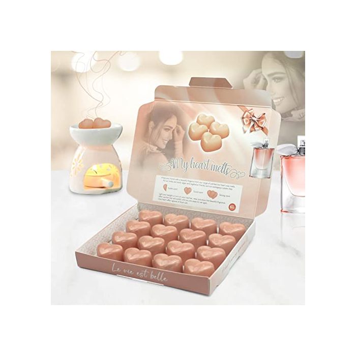 Le Vie Est Belle Wax Melts: 16 ceras derretidas en forma de corazón en una caja de regalo de presentación 