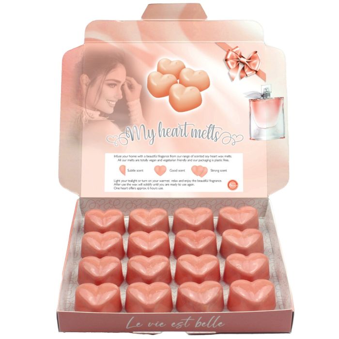 Le Vie Est Belle Wax Melts: 16 ceras derretidas en forma de corazón en una caja de regalo de presentación 