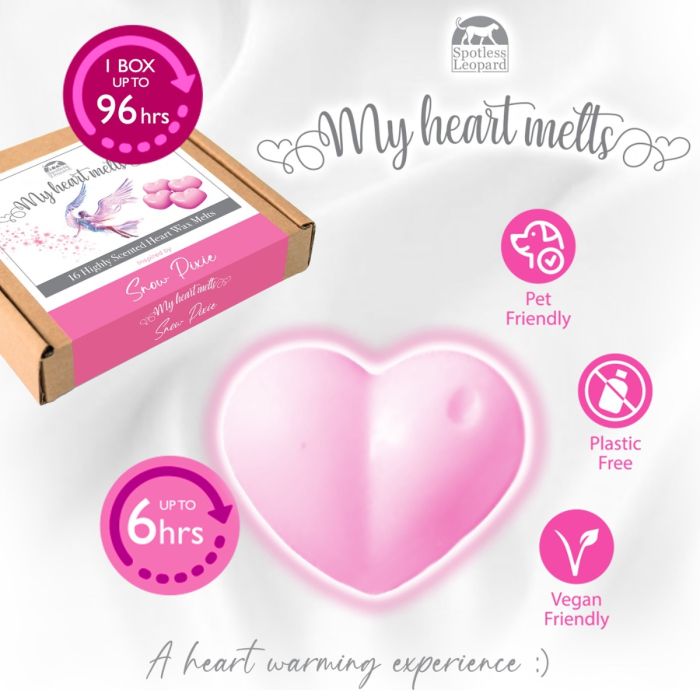 Snow Pixie Wax Melts: 16 x 5 g Heart Shaped Scented Wax Melts, Vegan & Pet Friendly, Cruelty & Plastic Free, aka Ice Fairy, Candle Alternative