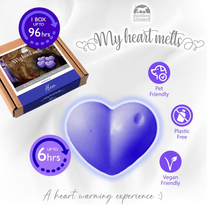 Alien Wax Melts: 16 pcs x 5g Heart Shaped Scented Wax Melts Inspired by Alien Perfume, Vegan & Pet Friendly, Cruelty & Plastic Free, Candle Alternative 2