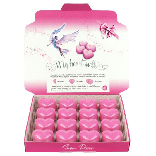 Snow Pixie Wax Melts: 16 x 5g Heart Shaped Wax Melts Scented in a Presentation Gift Box, Vegan & Pet Friendly, Cruelty Free, Handmade in UK aka Ice Fairy, Candle Alternative Wax Melts Gift Set